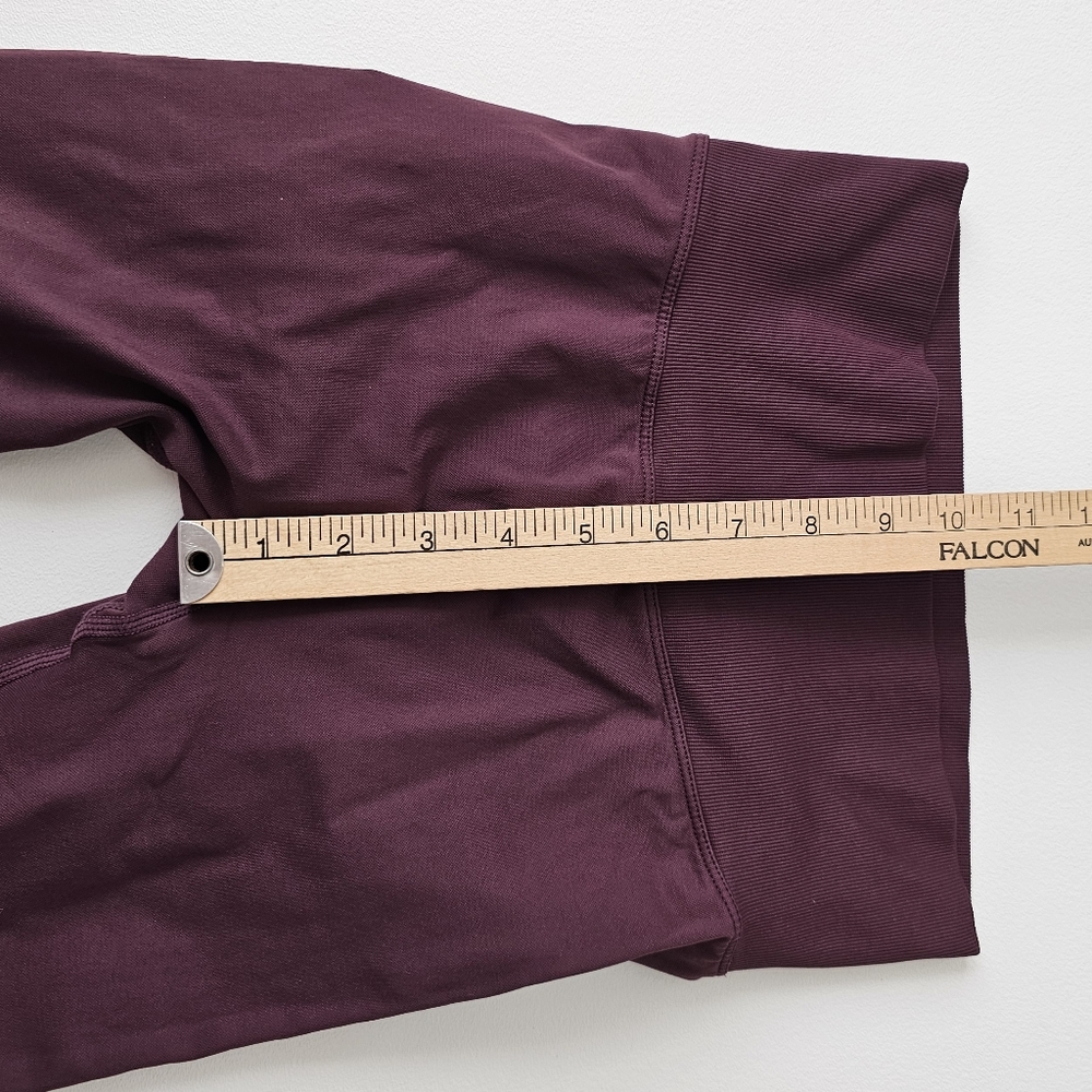 Seamless Butt Lift Leggings High Waisted Burgundy Plum Scrunch Gym S - Picture 8 of 9
